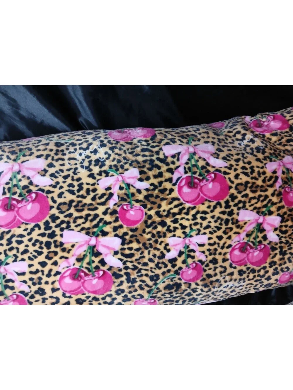 NWT Juicy Couture Cherry Leopard Print Juicy Logo Body Pillow Y2K McBling 20x48